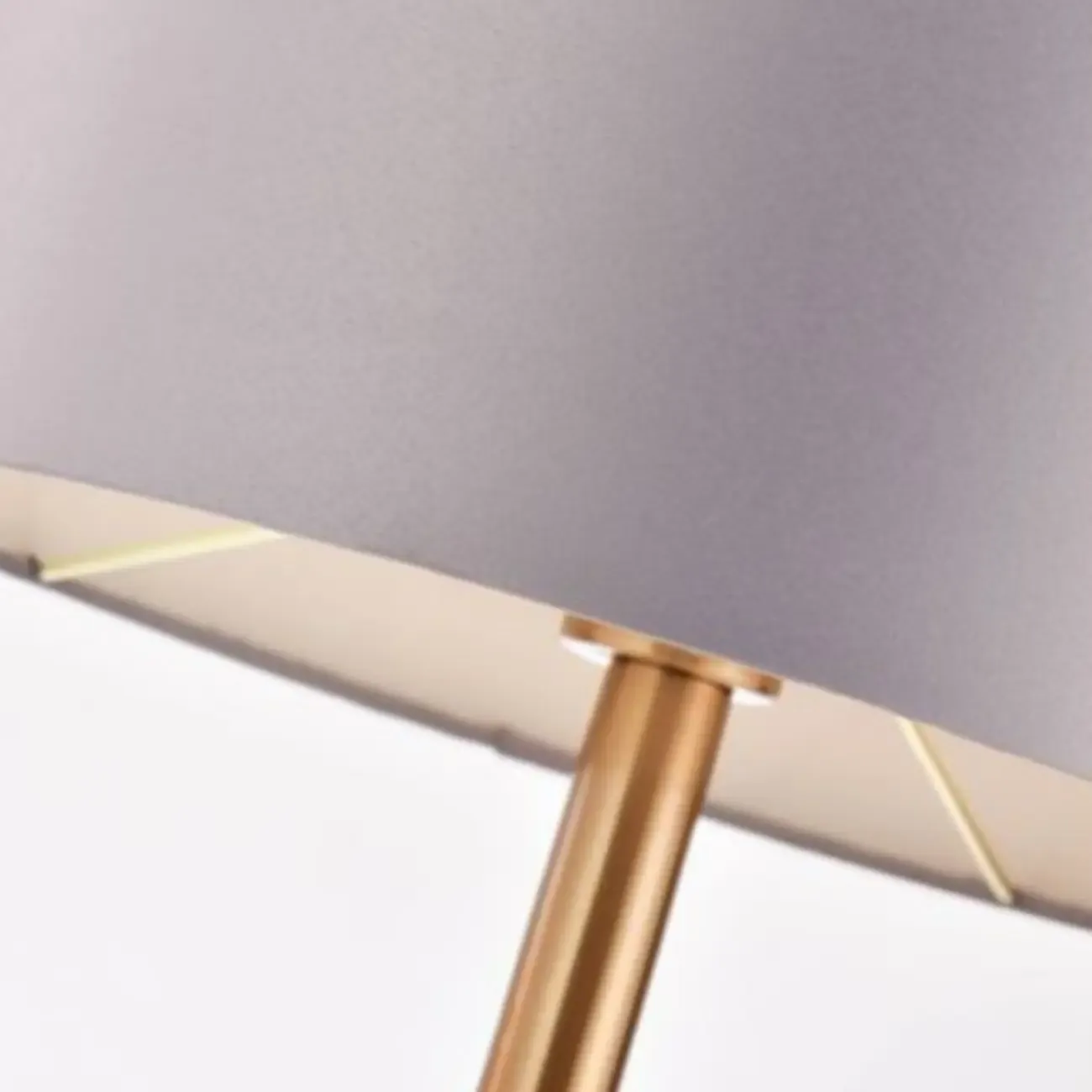 Modern Cylinder Stone Table Lamp with Fabric Shade