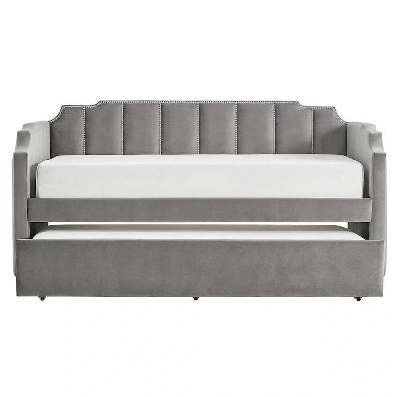 Glam Grey Velvet Daybed by