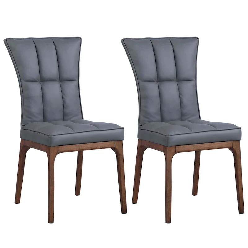 Somette Modern Tufted Side Chair with Solid Wood Frame, Set of 2