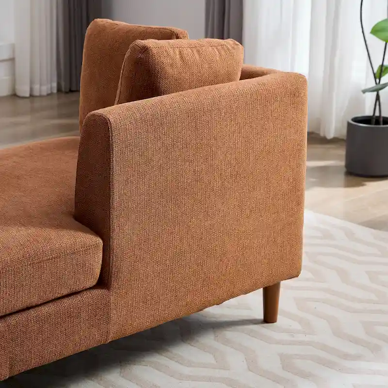 Wide Modern Double-Sided Upholstered Chaise Lounge