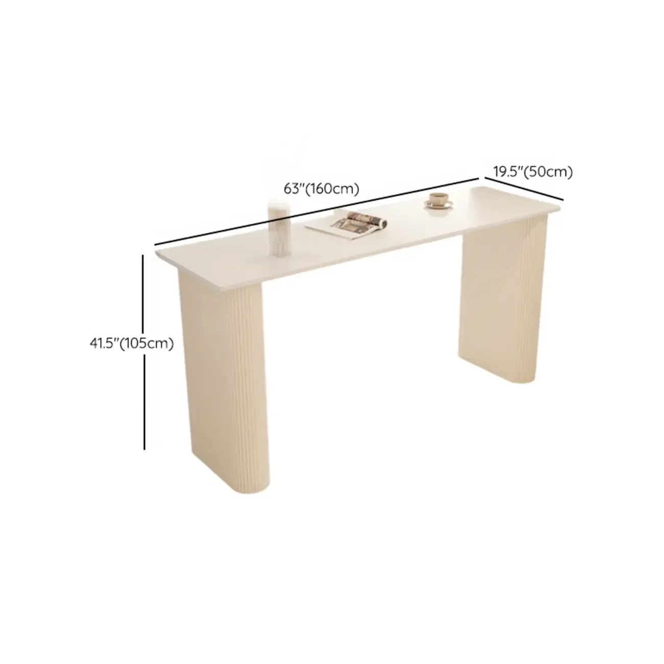 Modern White Stone Top Metal Double Pedestal Bar Tables