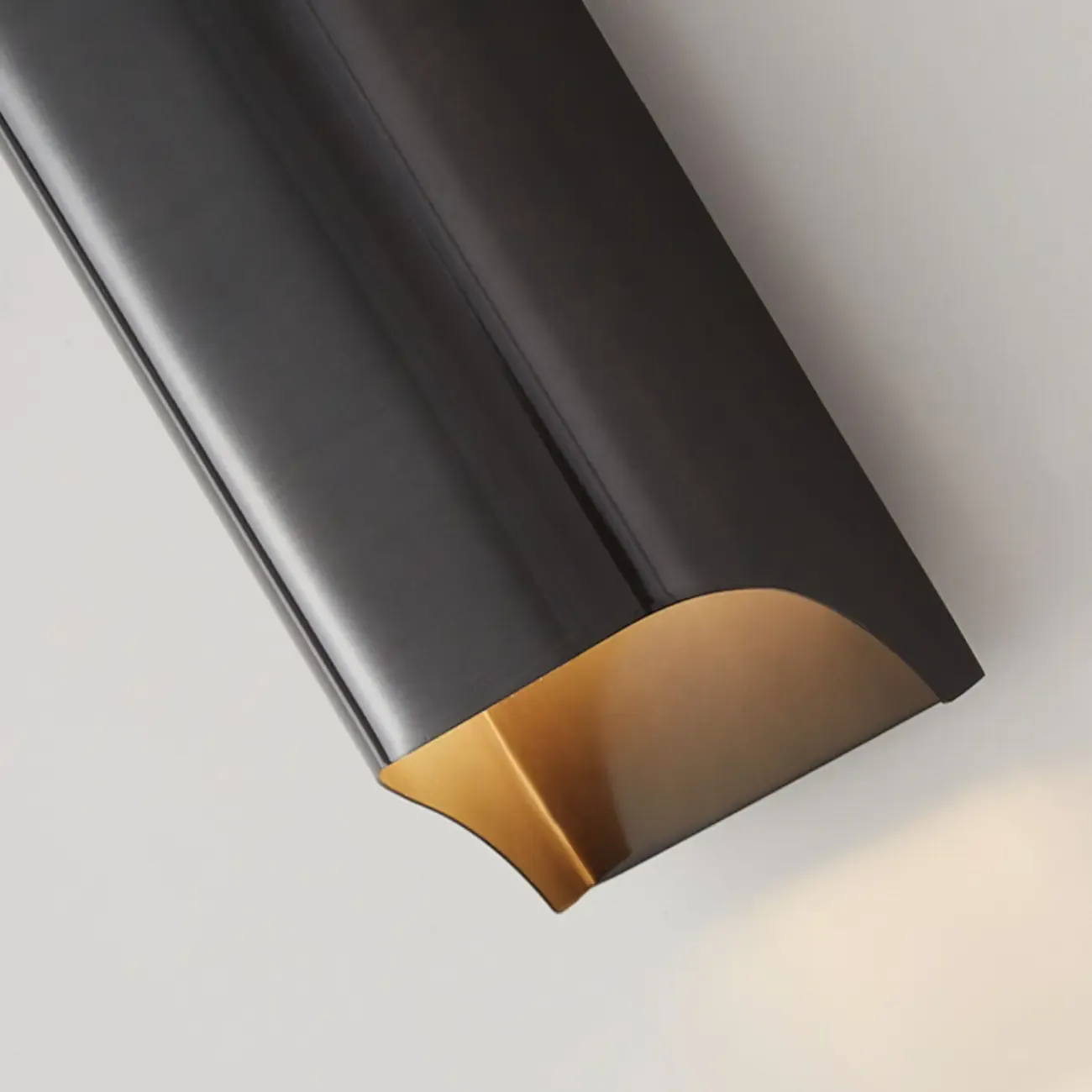 2-Light Copper LED Wall Lamp in Gold/Black Finish