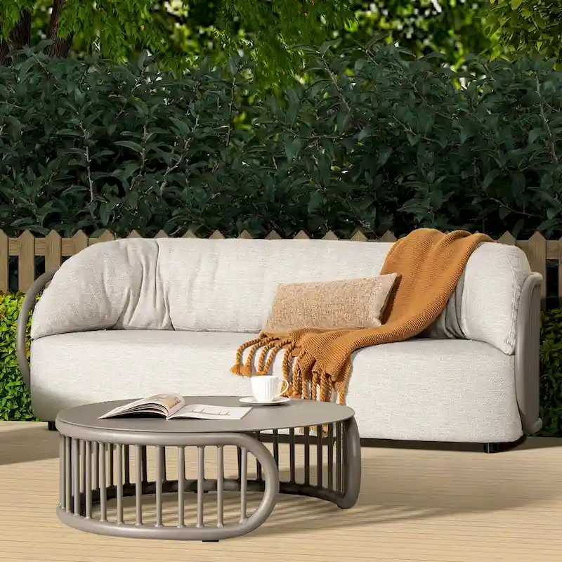 Harper 34.5 Aluminum Patio Round Coffee Table
