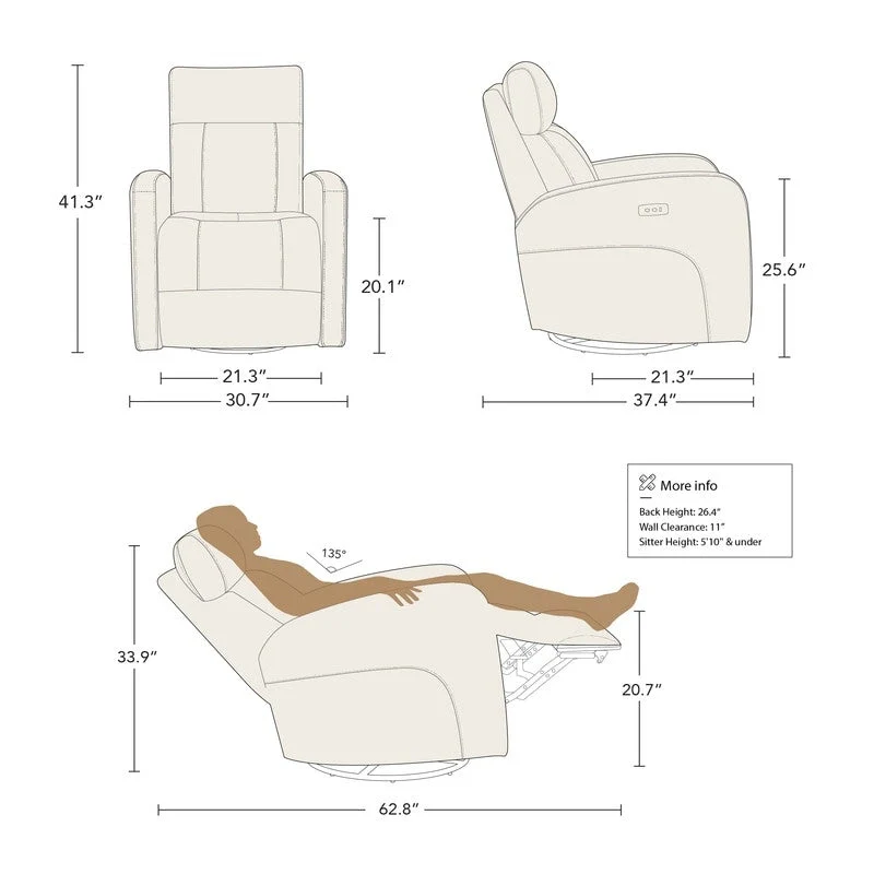 Rowan Power Swivel Glider Rocking Recliner