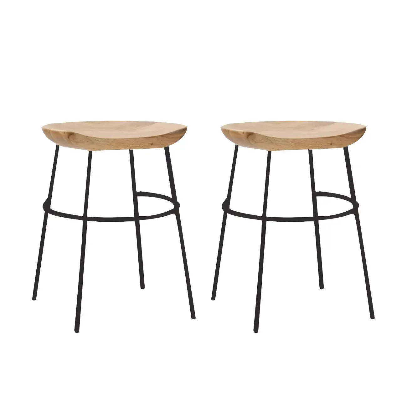 Modern Solid Wood Counter Height Bar Stools