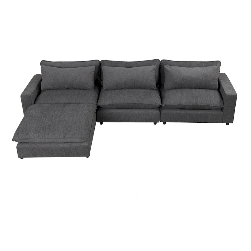 128inch Sectional Sofa Cloud Sofa Chenille Upholstered Sofa