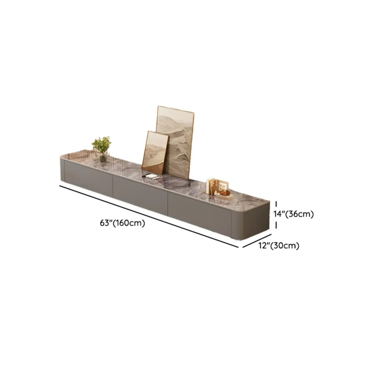 Modern Wooden TV Stand with Drawers and Cable Management