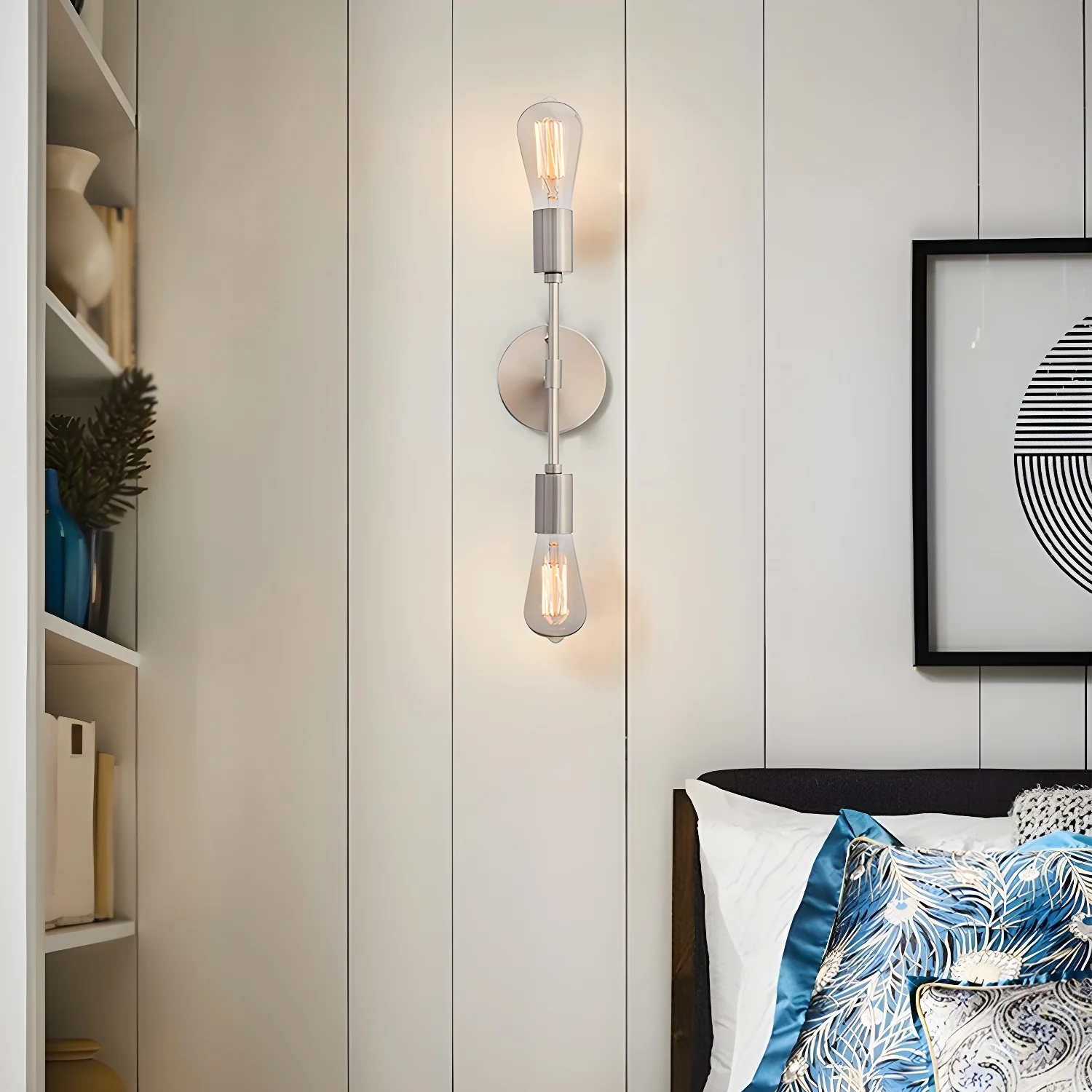 Modern 2-Light Globe Metal Bathroom Vanity Light