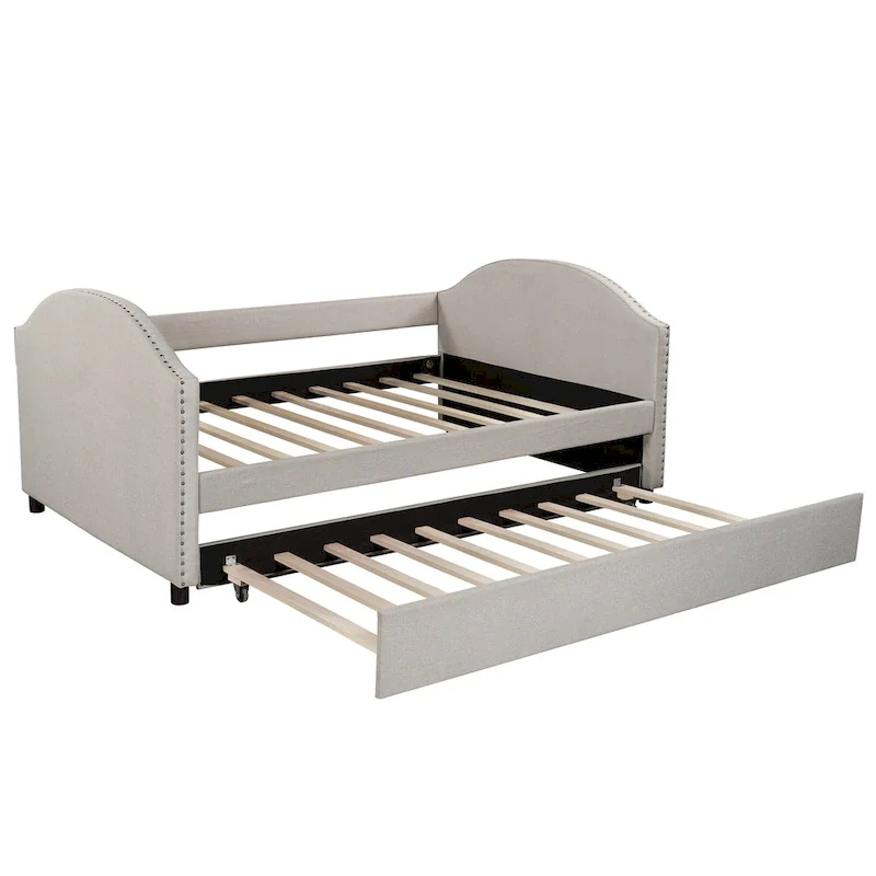Nestfair Full Size Upholstered Daybed with Twin Size Trundle
