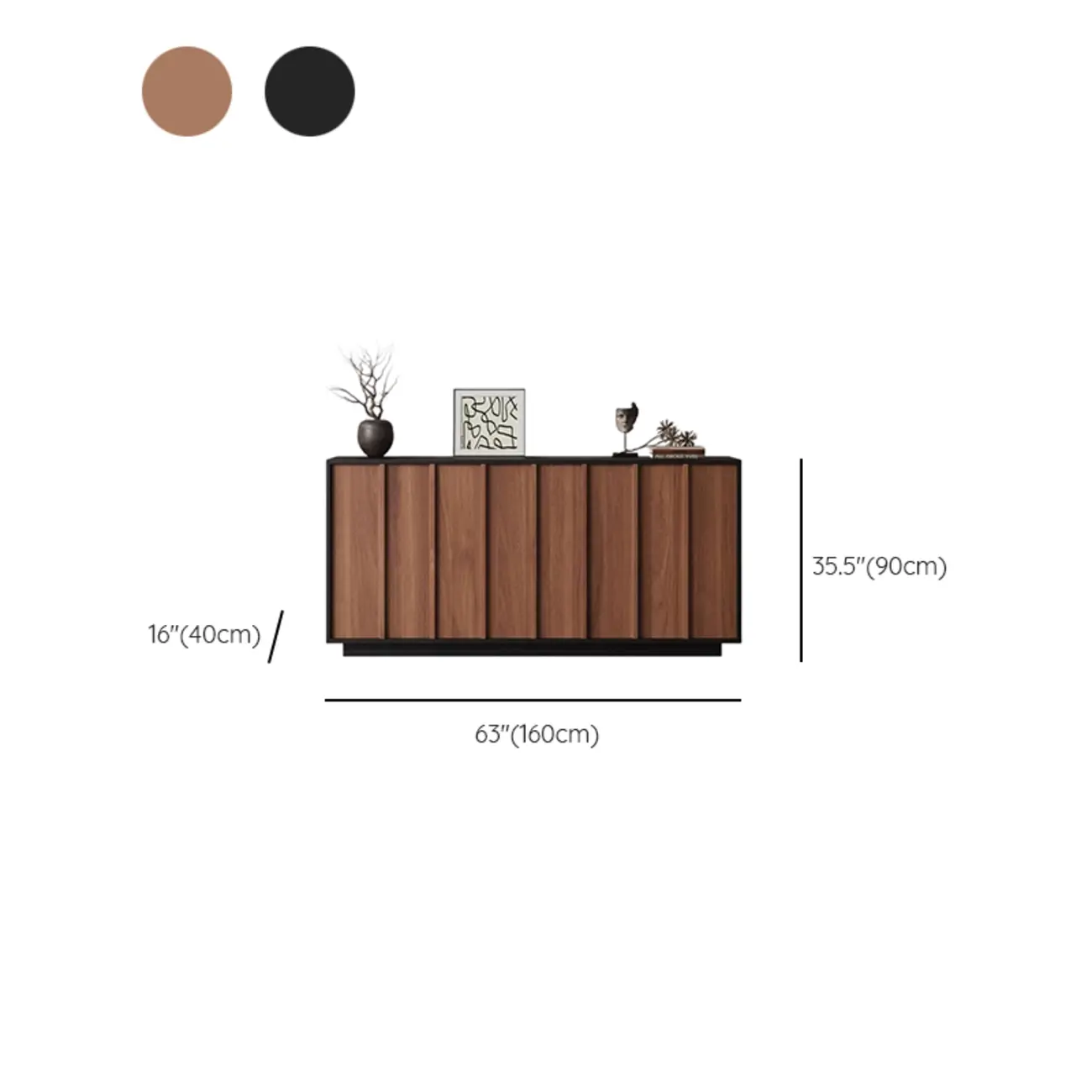 Modern Wood Buffet with Alterable Shelves