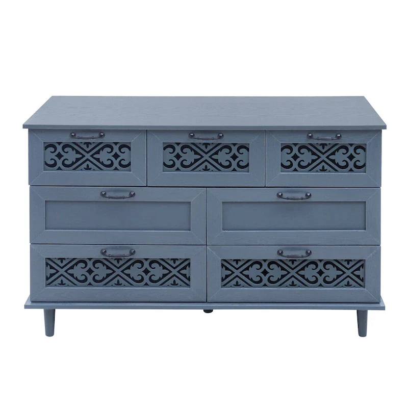 7 Drawer Cabinet,With Black Metal Handle