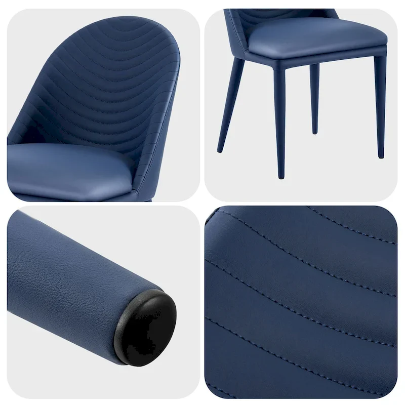 Fully Assembled Microfiber Leather Upholstered Dining Chairs, Set of 2 - 22.44D x 18.5W x 32.28H