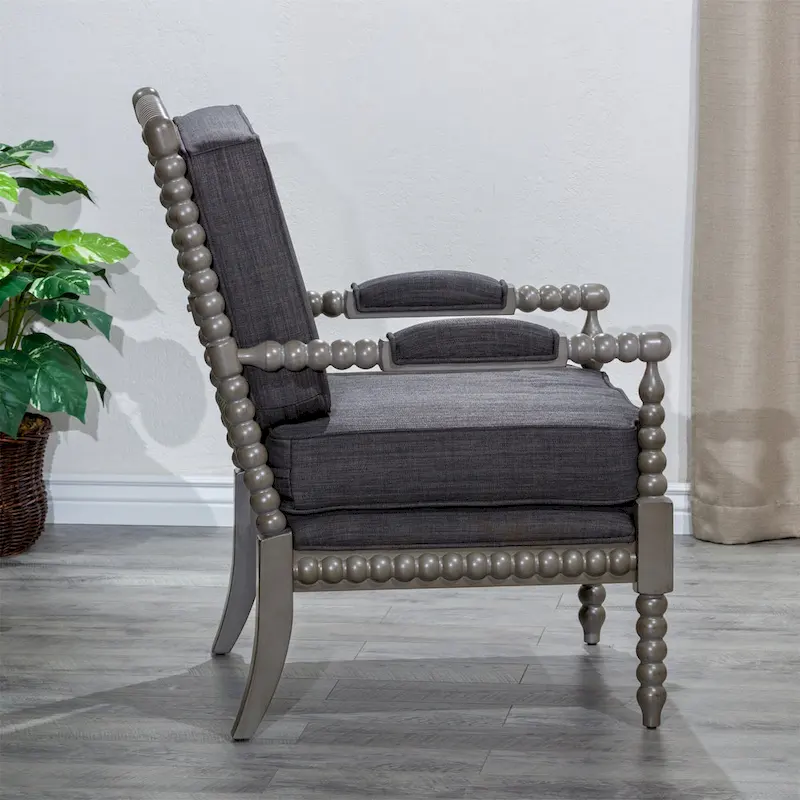 Spindle Fabric Arm Chair