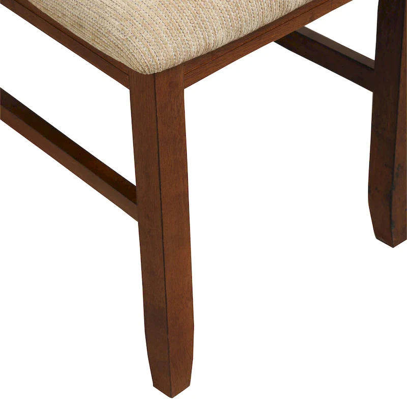 Roundhill Furniture Karven Wood 9-Piece Dining Set, Extendable Trestle Dining Table with 8 Chairs, Dark Hazelnut