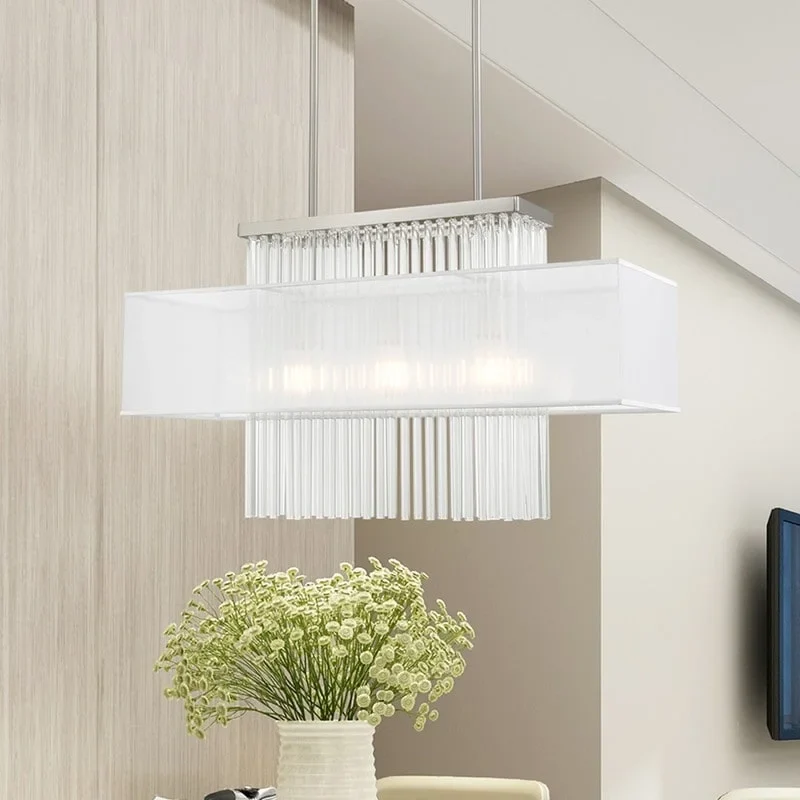 Livex Lighting 3-Light Linear Chandelier, 41143-91 - 30 L x 10 W x 26 -55 Adj. H