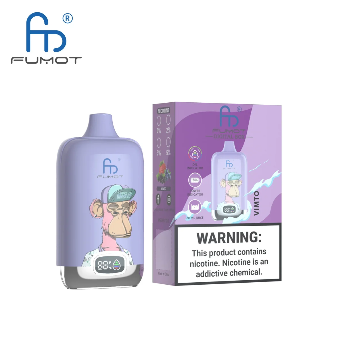 Fumot Digital Box 12000 Vimto – Einweg-Vape mit Einzelverpackung