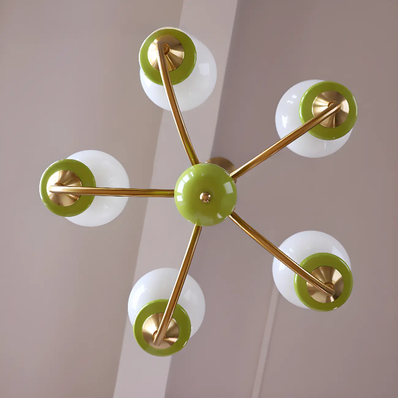 Adjustable Modern Green Globe Chandelier