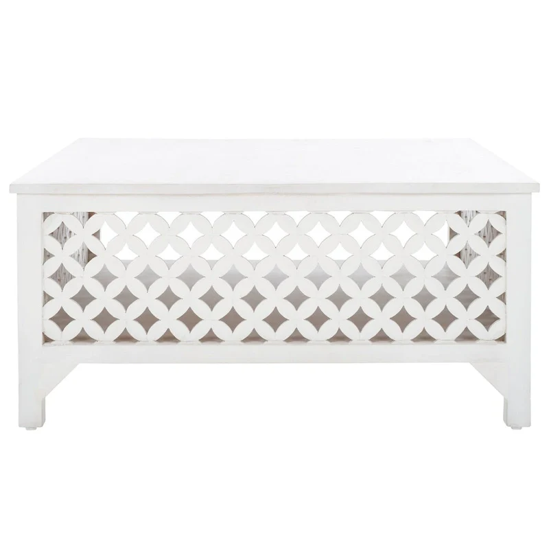 SAFAVIEH Bernardina Square Single Shelf Coffee Table - 34 L x 34 D x 16 H - 34Wx34Dx16H