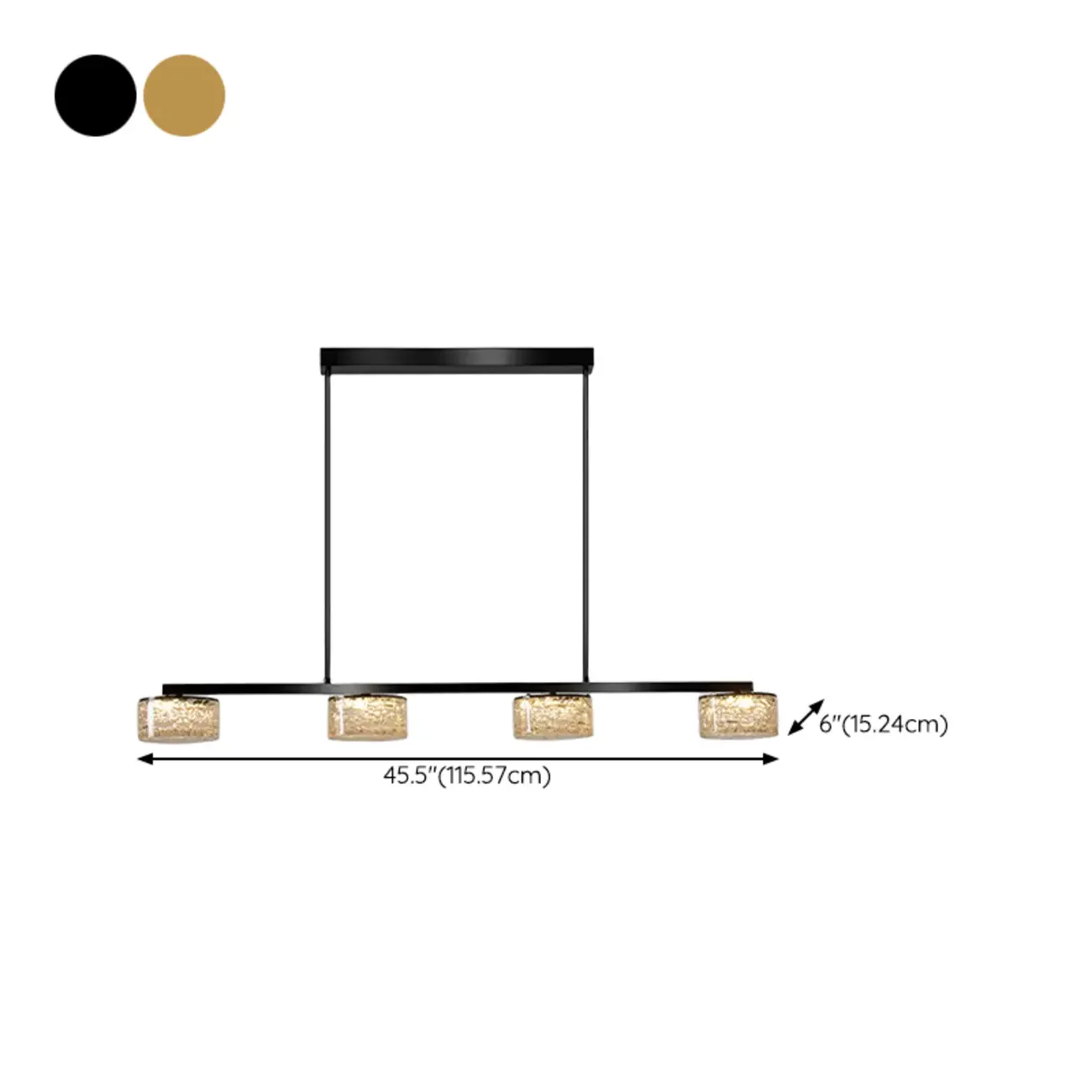 Gold Metal Island Lighting with Remote Control Stepless Dimming