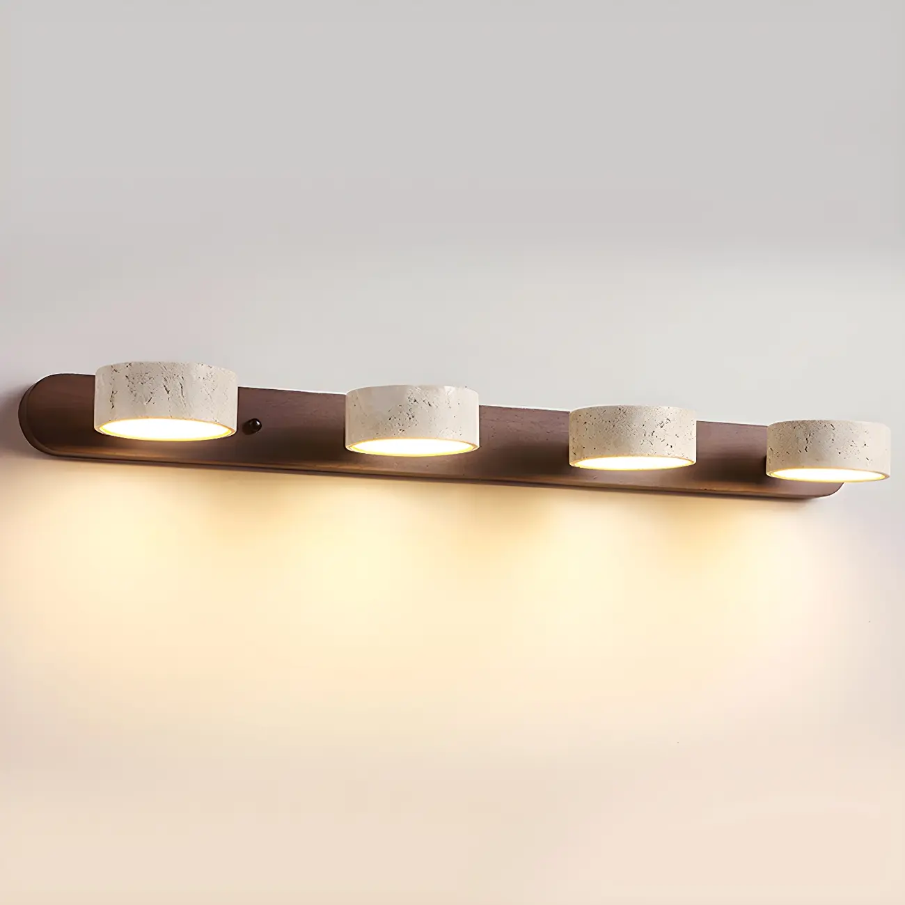 Modern White Stone Circular Multi-Light LED Vanity Light