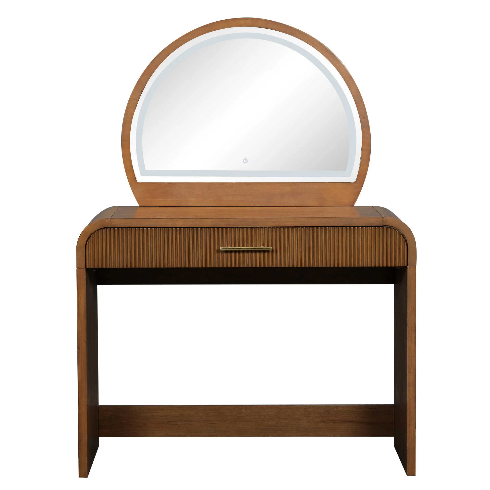Walker Edison | Modern Reeded Curve Design Makeup Vanity Table
