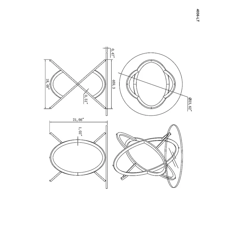 Somette Chrome and Glass Oval Cocktail Table
