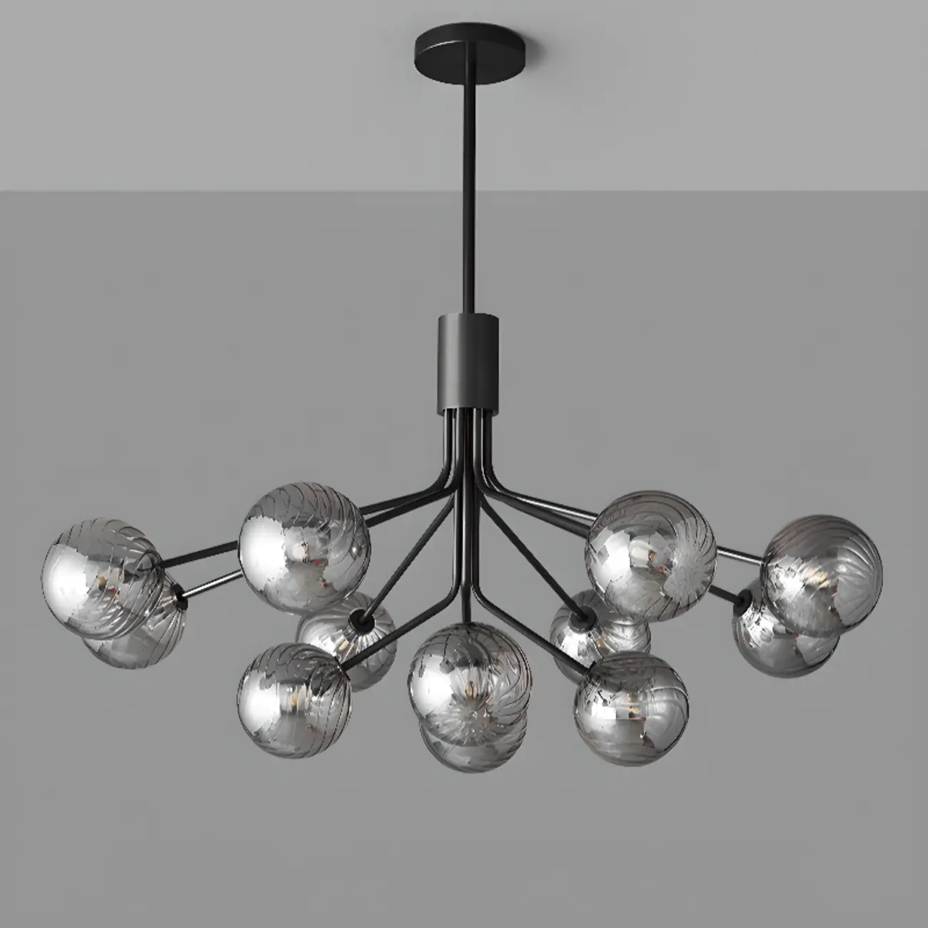 2-Tier Modern Globe Chandelier Adjustable Hanging Length