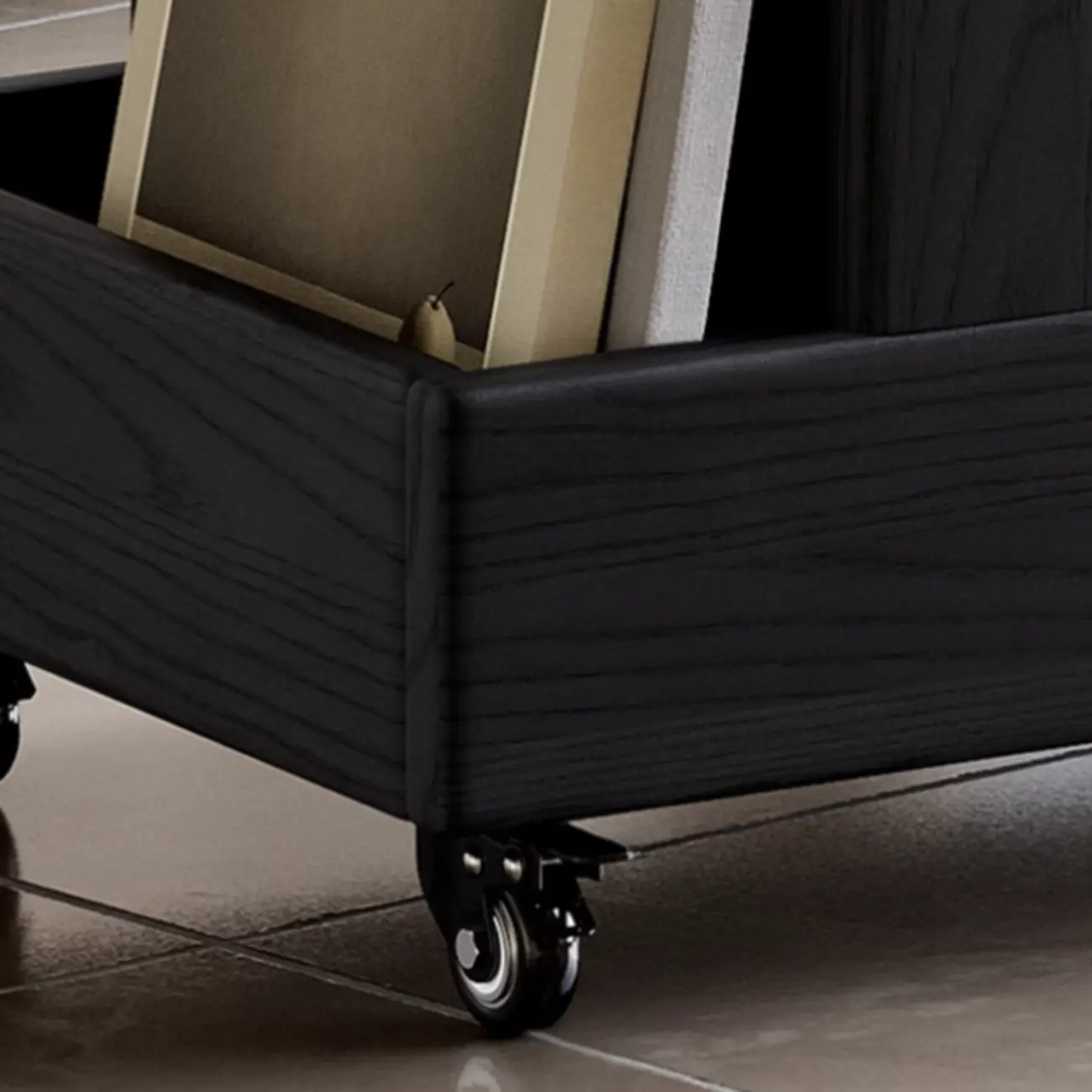 Versatile Swivel Top Modern Wood Side Table with Wheels