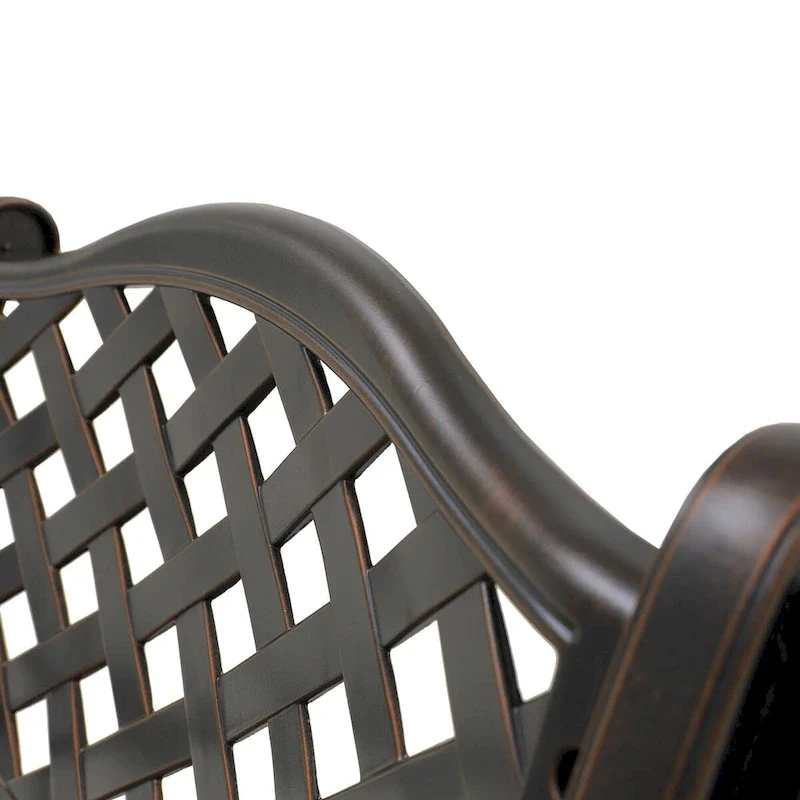 Set of 2 Cast Aluminum Stationary Dining Chairs