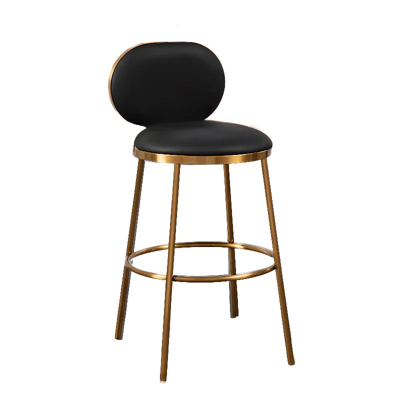 Modern 4-Leg Metal Faux Leather Upholstered Bar Stools