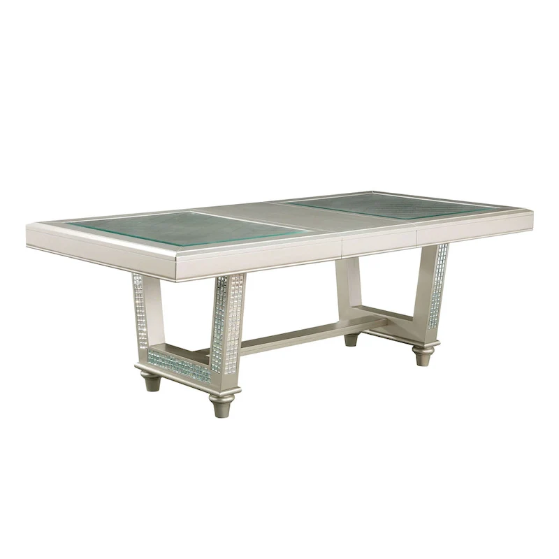 Furniture of America Medlee Glam84-inch Expandable Dining Table with Leaf