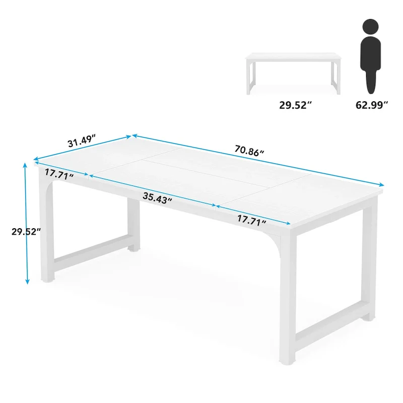 70.8 Large Computer Desk Conference Table with Thicken Frame