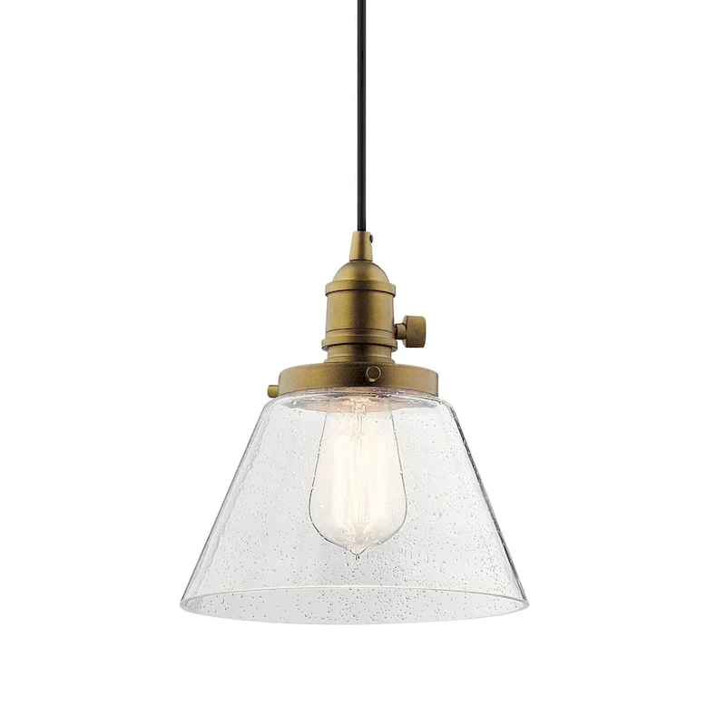 Kichler Avery Single Light 8  Wide Mini Pendant with Tapered Clear