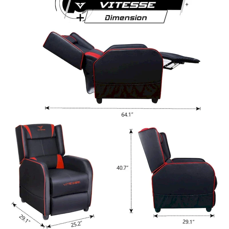 BOSSIN Gaming Recliner Chair Racing Style High Back Chair Living Room Recliners Theater Seating