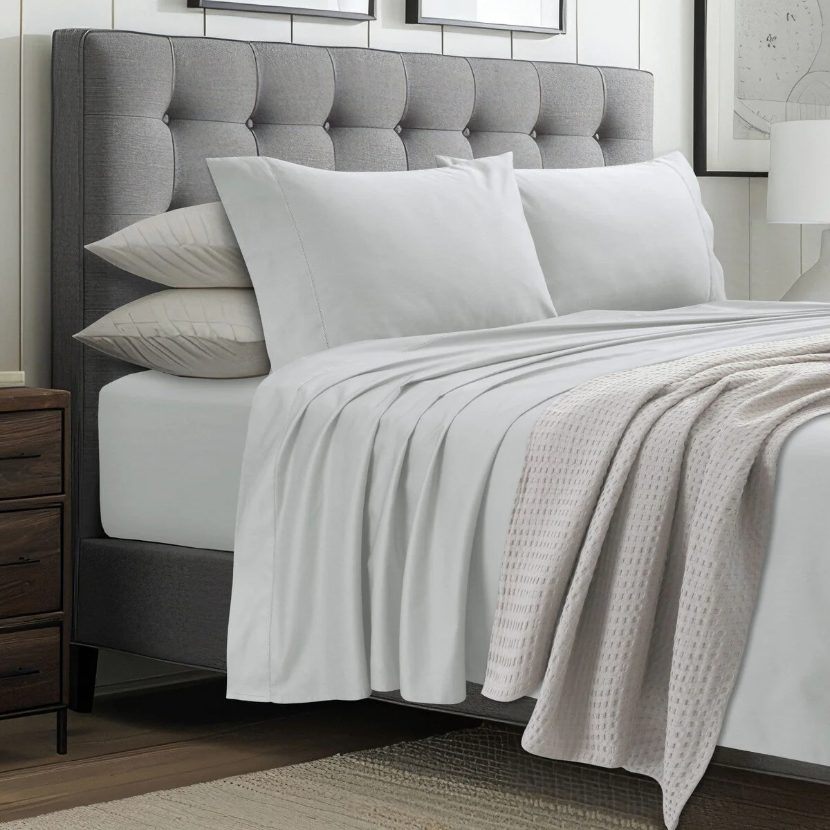 Tribeca Living 1000 Thread Count Egyptian Cotton Extra Deep Pocket Bed Sheet Set