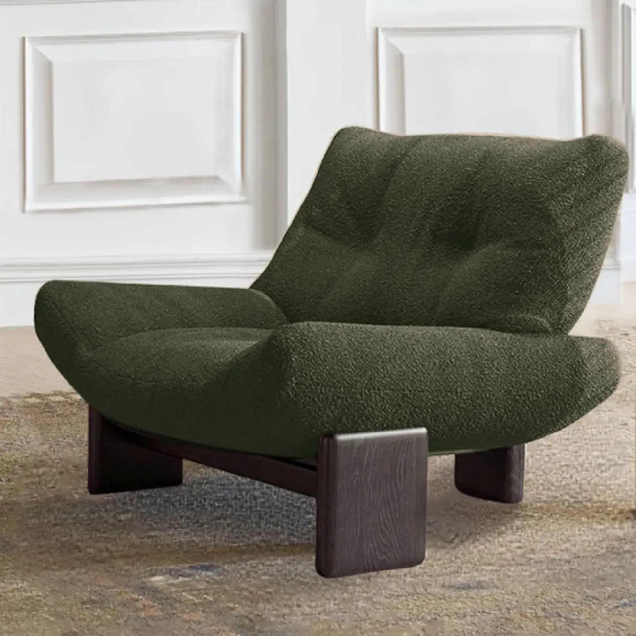 Modern High Back Chenille Accent Chair Living Room