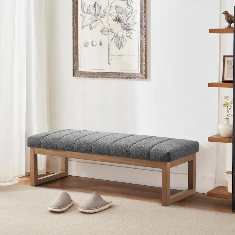 45 Entryway Upholstered Bench Shoe Rack Bench