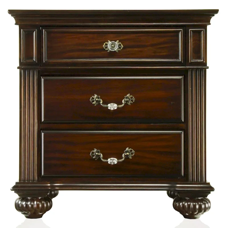 Vame Traditional Walnut Wood 2-Piece Poster Bedroom Set by Furniture of America