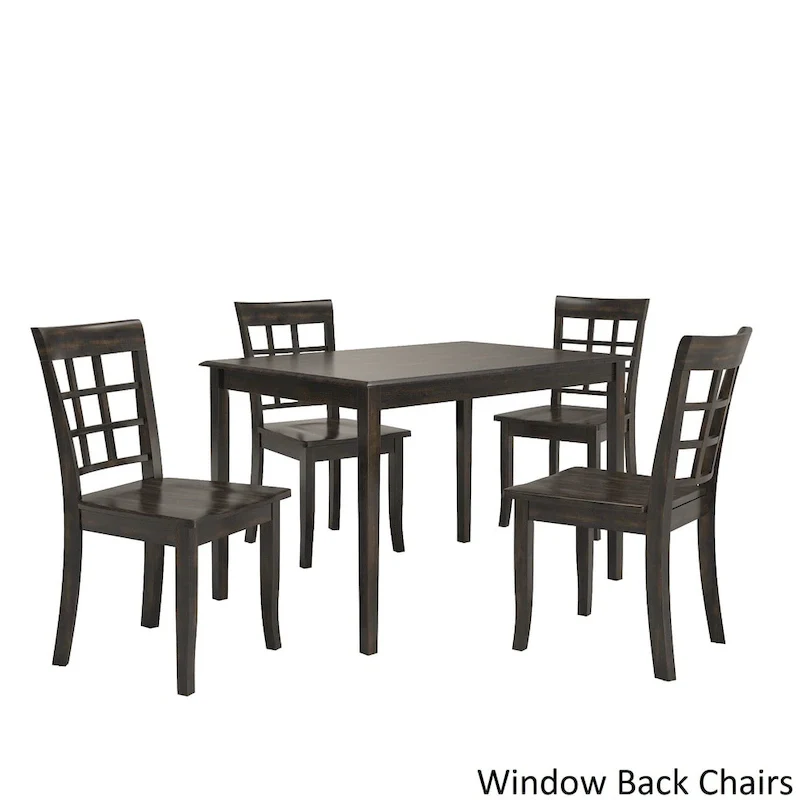 Wilmington II 48-Inch Rectangular Antique Black 5-Piece Dining Set by iNSPIRE Q Classic
