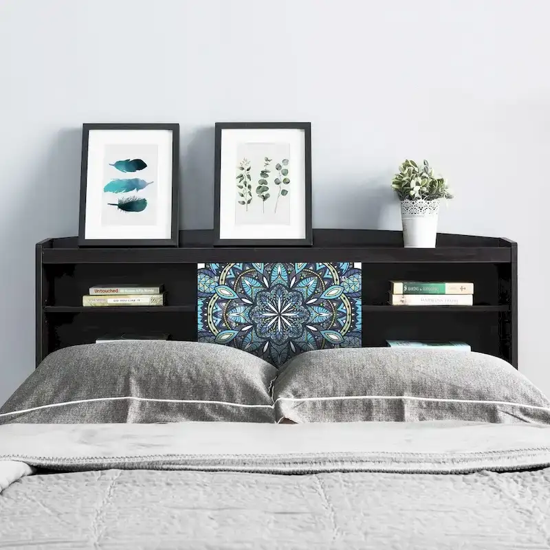 DH BASIC Contemporary Cappuccino 6-Shelf Headboard by Denhour