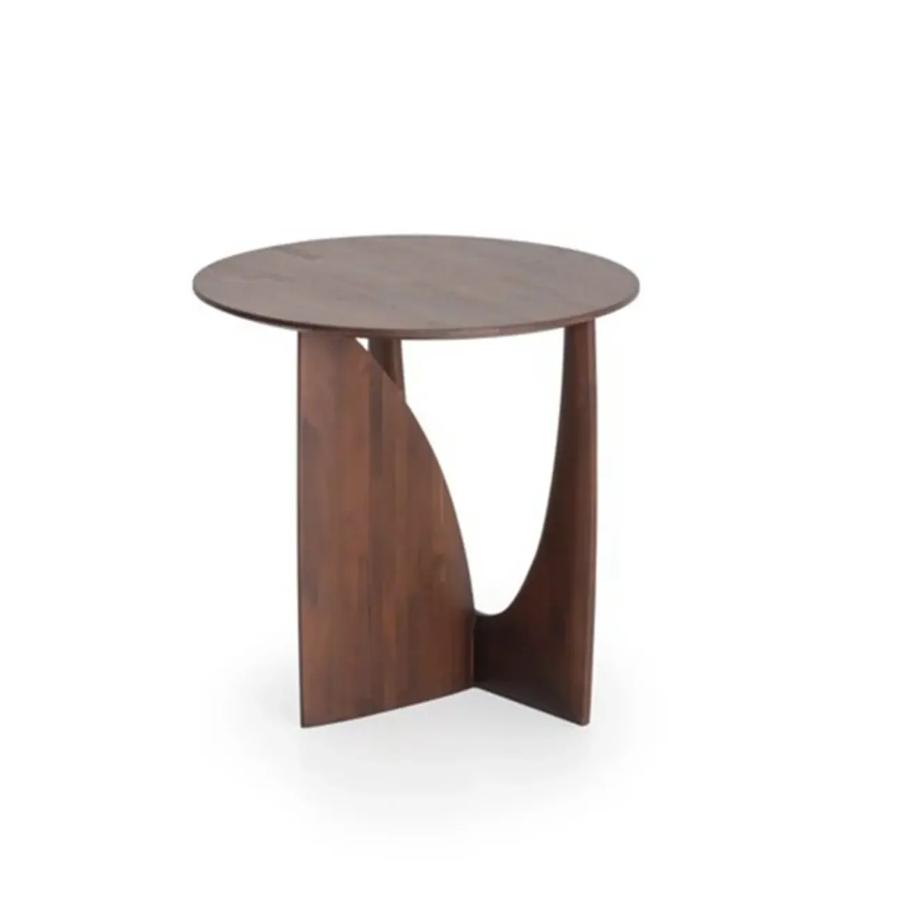 Stylish Round Black Wood End Table for Living Room