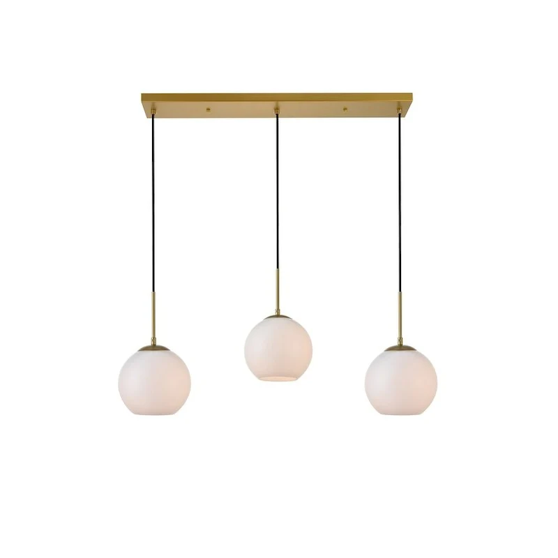 3-Light 36 inch Pendant with Frosted White Glass