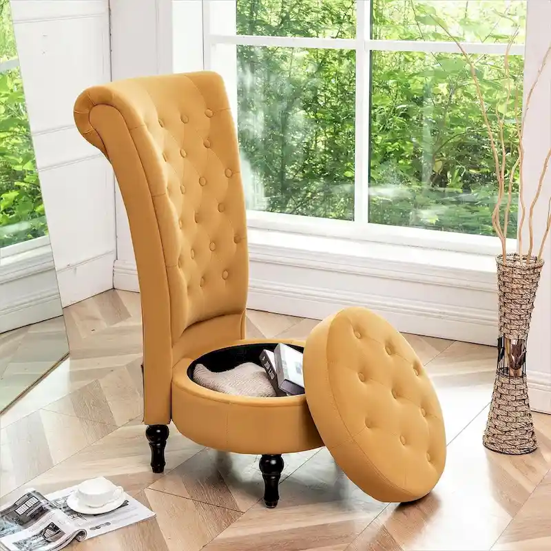 Gosser 20 Wide Velvet High Back Vanity Chair