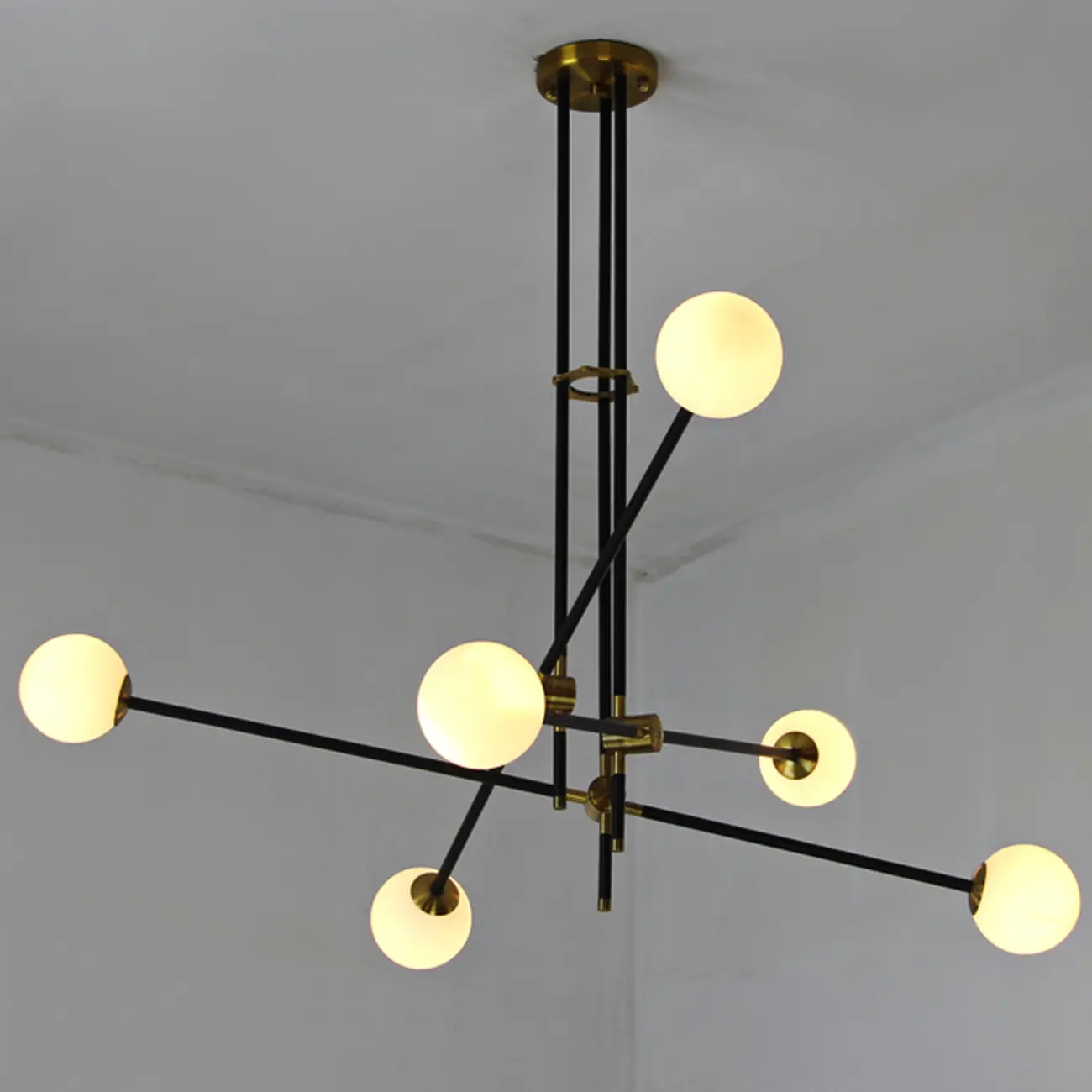 6-Light Black Industrial Sputnik Chandelier