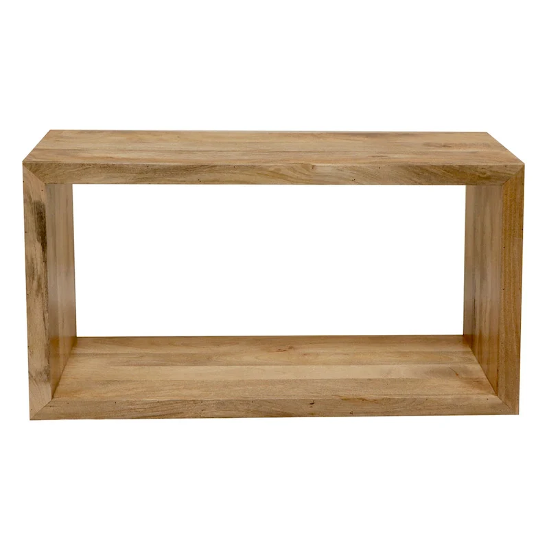 Keli 52 Inch Mango Wood Sideboard Console Table, Open Cube, 1 Shelf