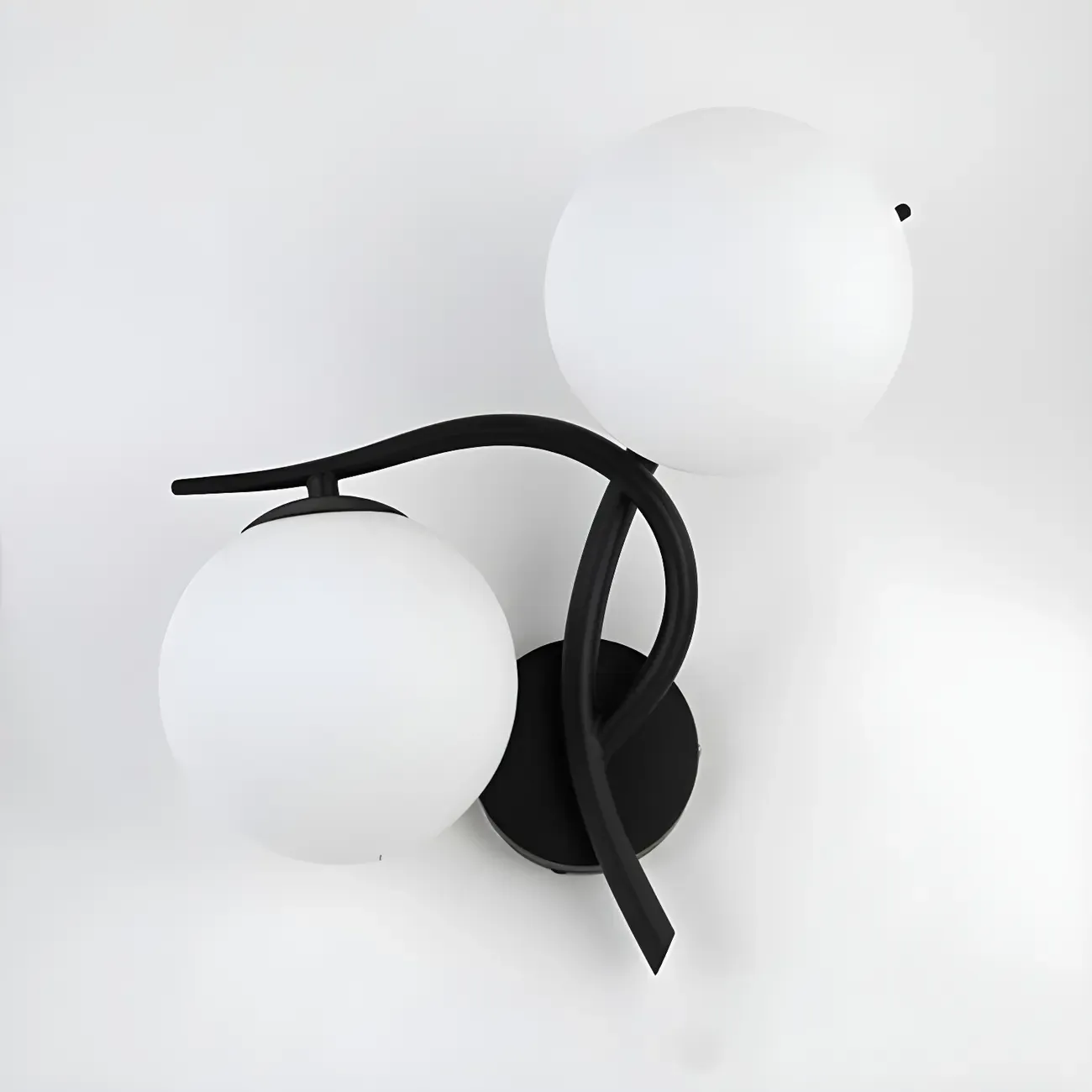 Modern Globe Glass Twisted Golden Dual Vanity Light