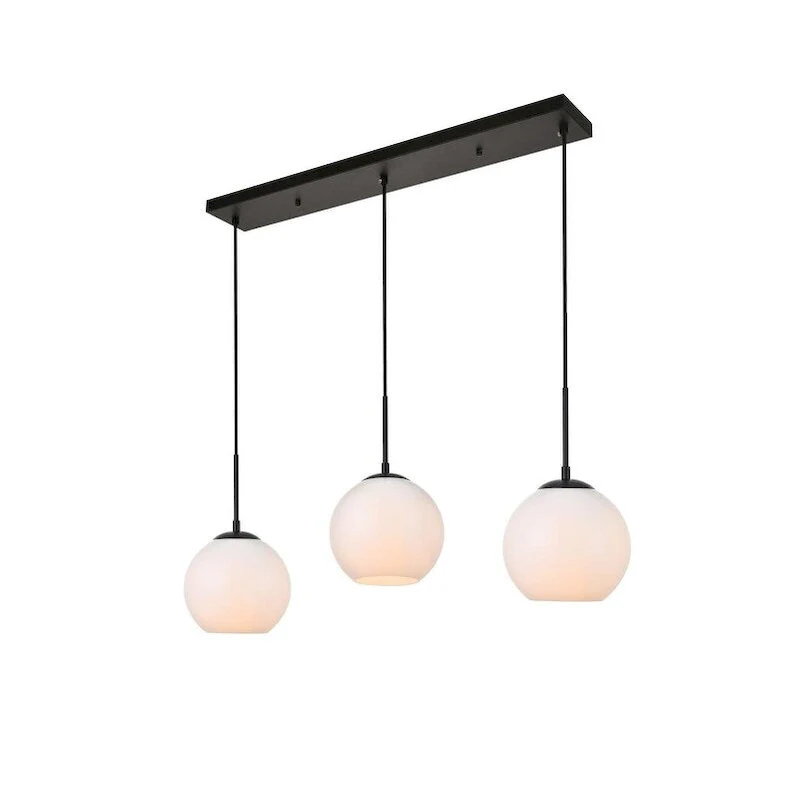 3-Light 36 inch Pendant with Frosted White Glass