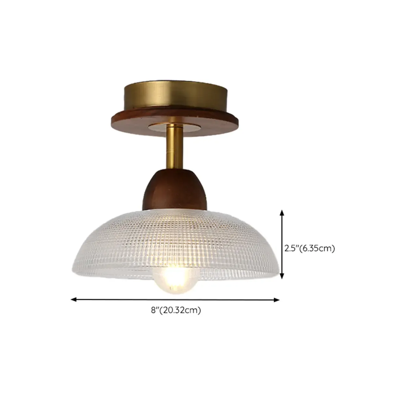 Caramel Gradient Glass Dome Semi Flush Ceiling Light