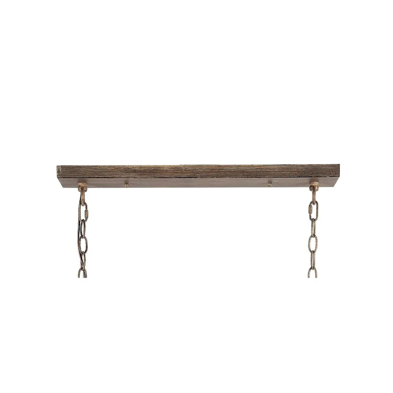 Zeniba 36  5-Light Linear Adjustable Iron Rustic Farmhouse LED Pendant, Brown by JONATHAN Y