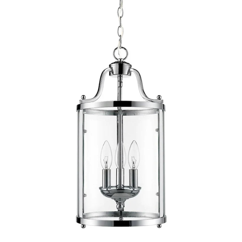 Golden Lighting's Payton Chrome Steel and Glass 3-light Pendant